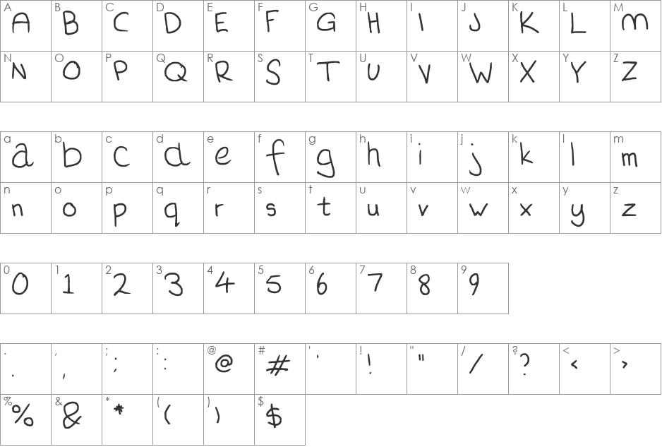 Stuff It. I'm going home. font character map preview