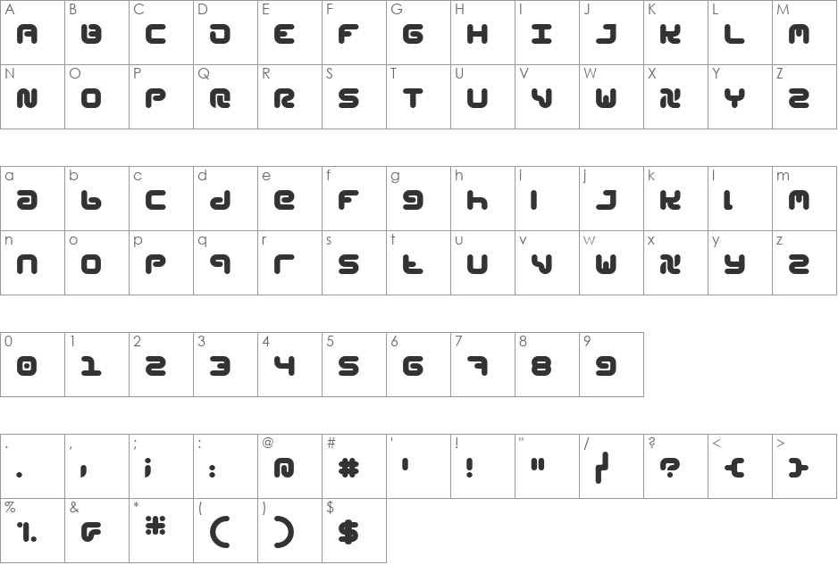 Styl font character map preview