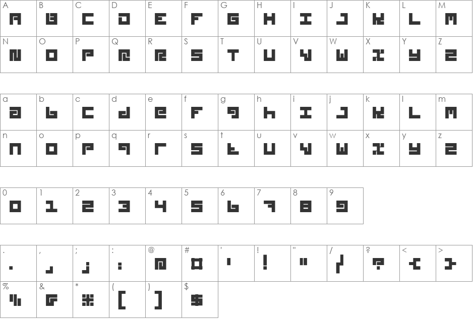 Styl font character map preview