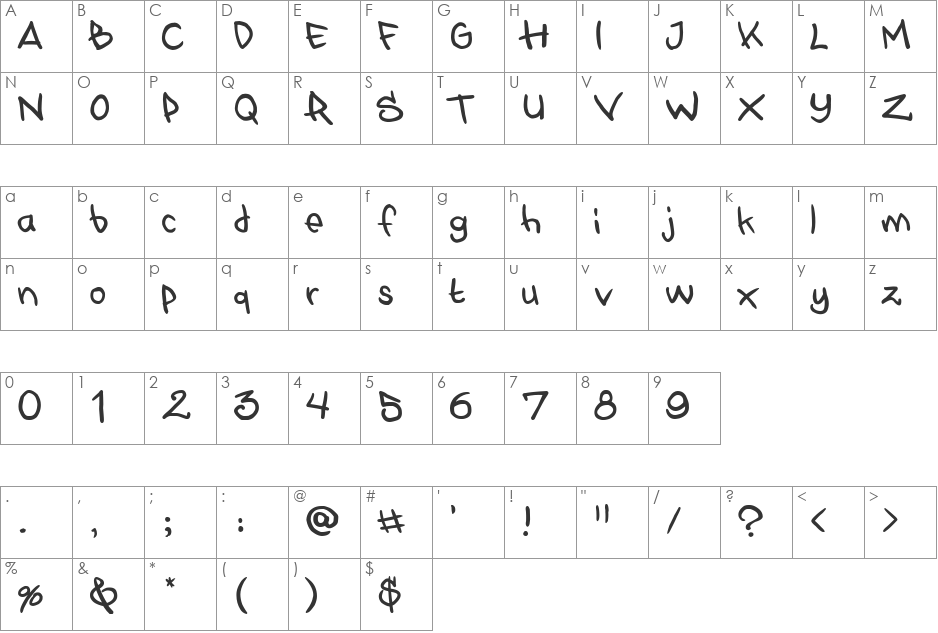 STYLEWARS 2011 font character map preview