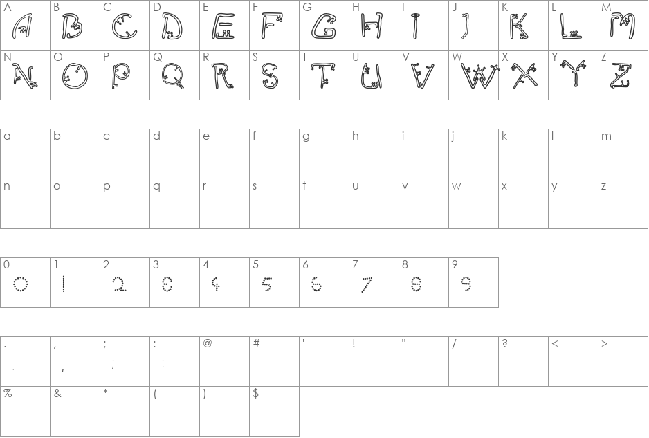 Stylophonia font character map preview