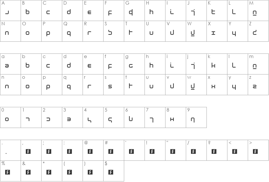 subst1mce font character map preview