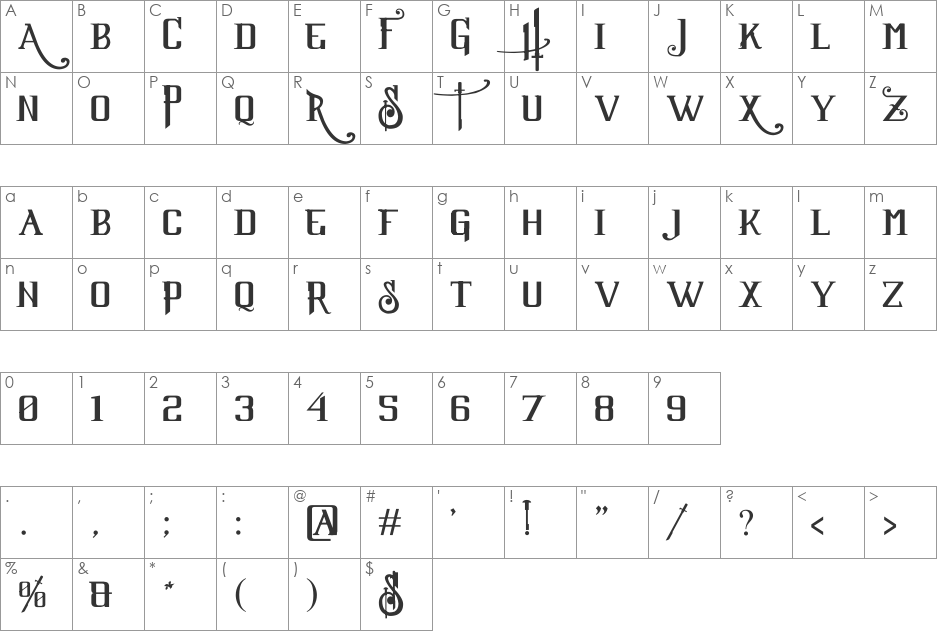 Sucker Font font character map preview