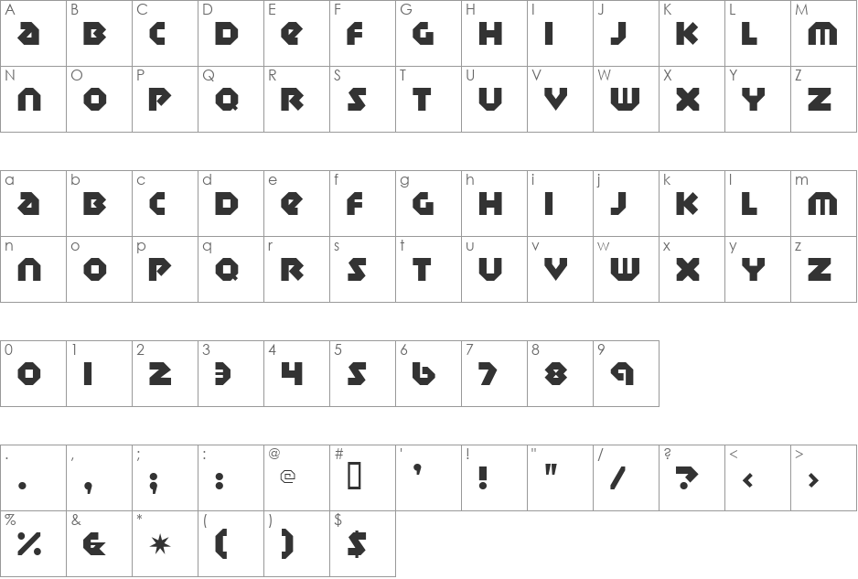 Sudbury Basin font character map preview