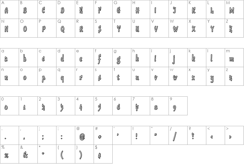 SudegnakNo2 font character map preview
