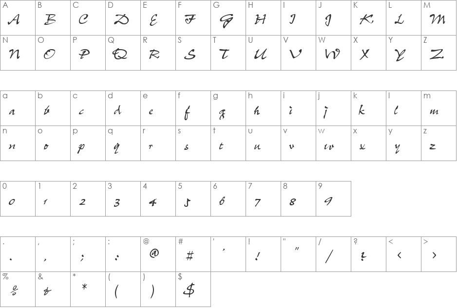 Suicidal 1 font character map preview