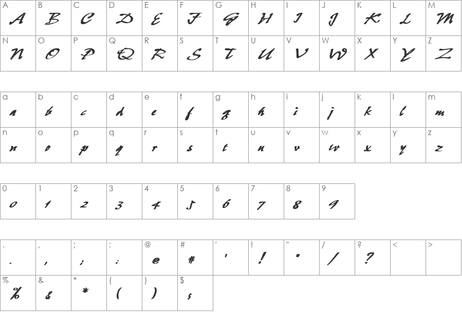 Suicidal 2 font character map preview
