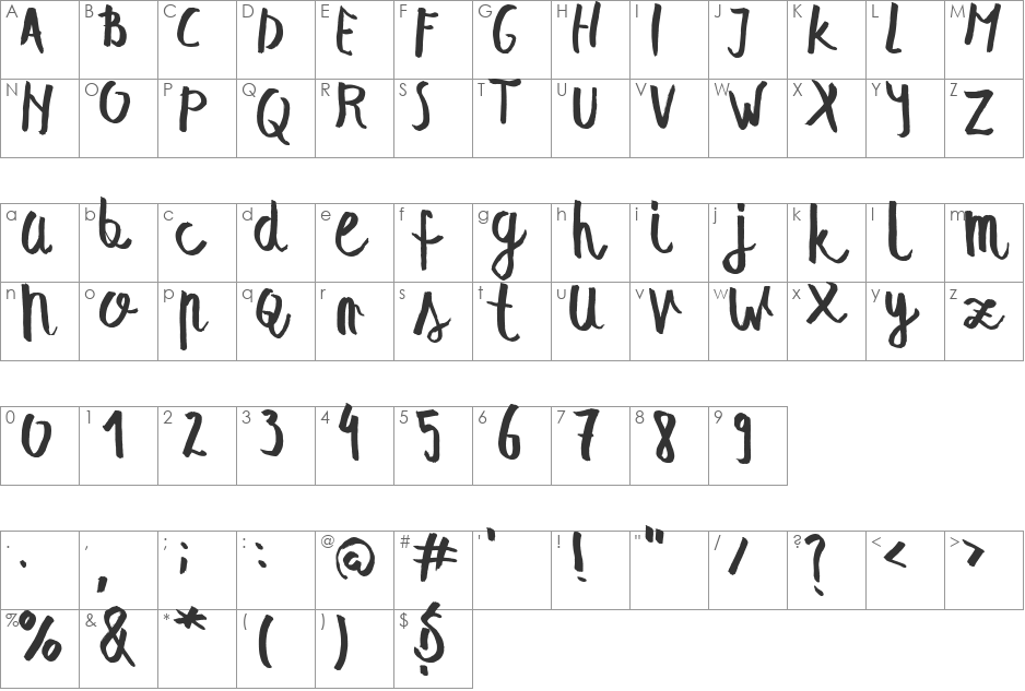 summer soul script font character map preview
