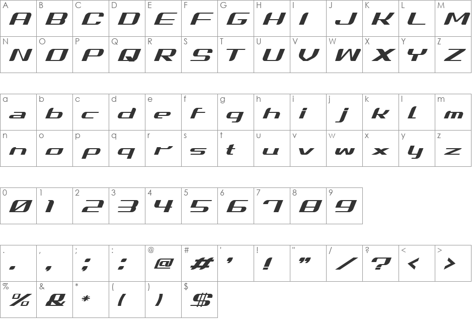 SUMMERCAMP font character map preview