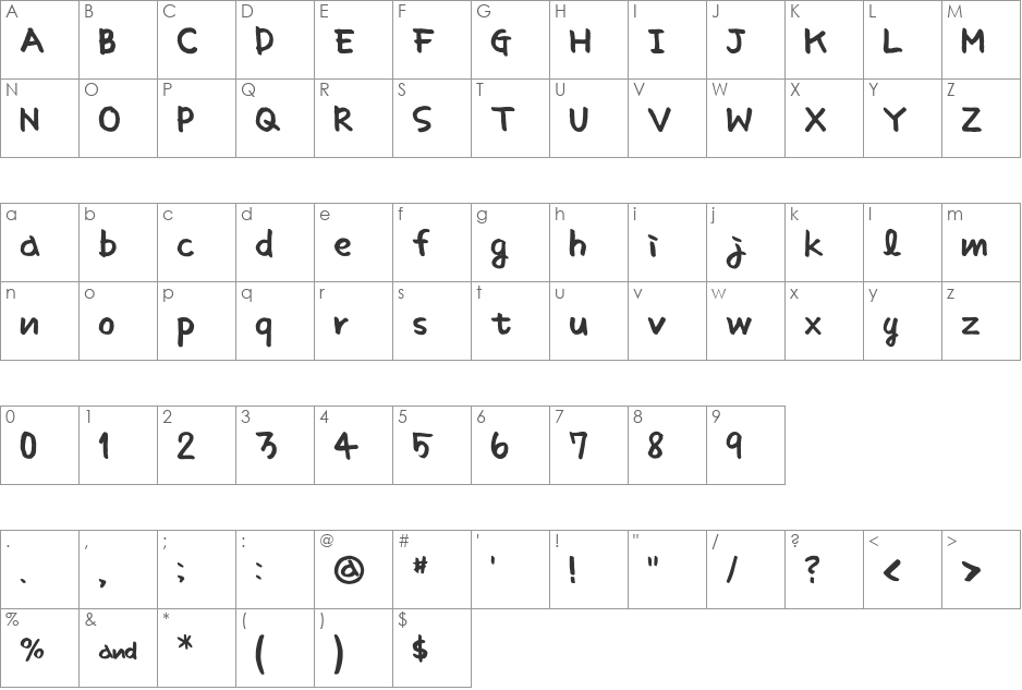 Sunshine smart font character map preview