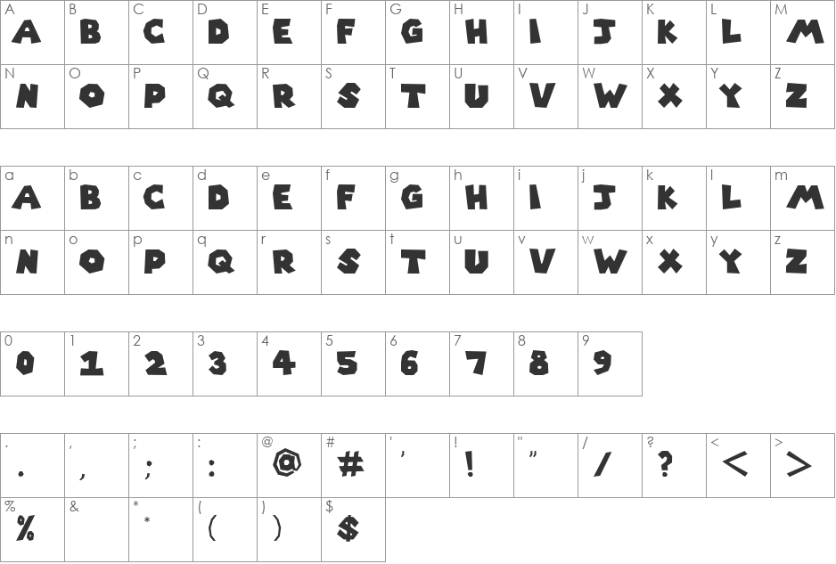 Super Mario 256 font character map preview