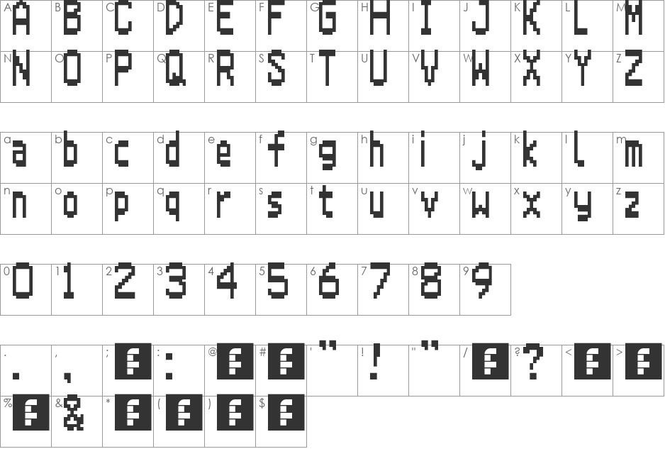 Super Mario 64 DS font character map preview