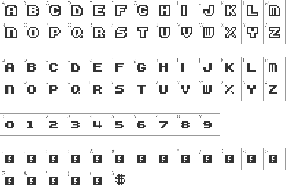 Super Mario Bros. 3 font character map preview