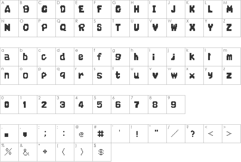 Super Mario RPG Font font character map preview