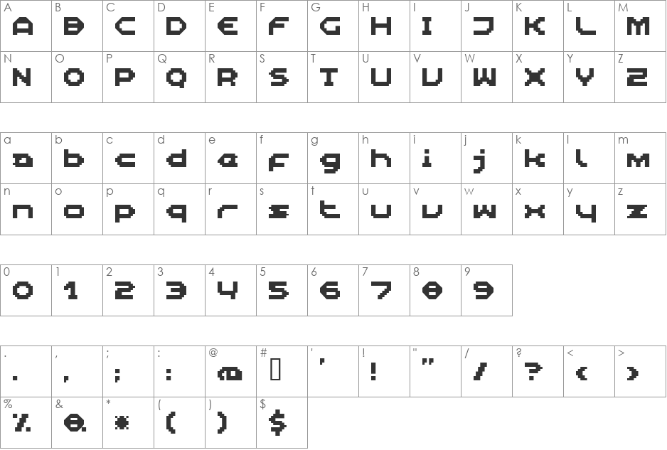 superboy font character map preview