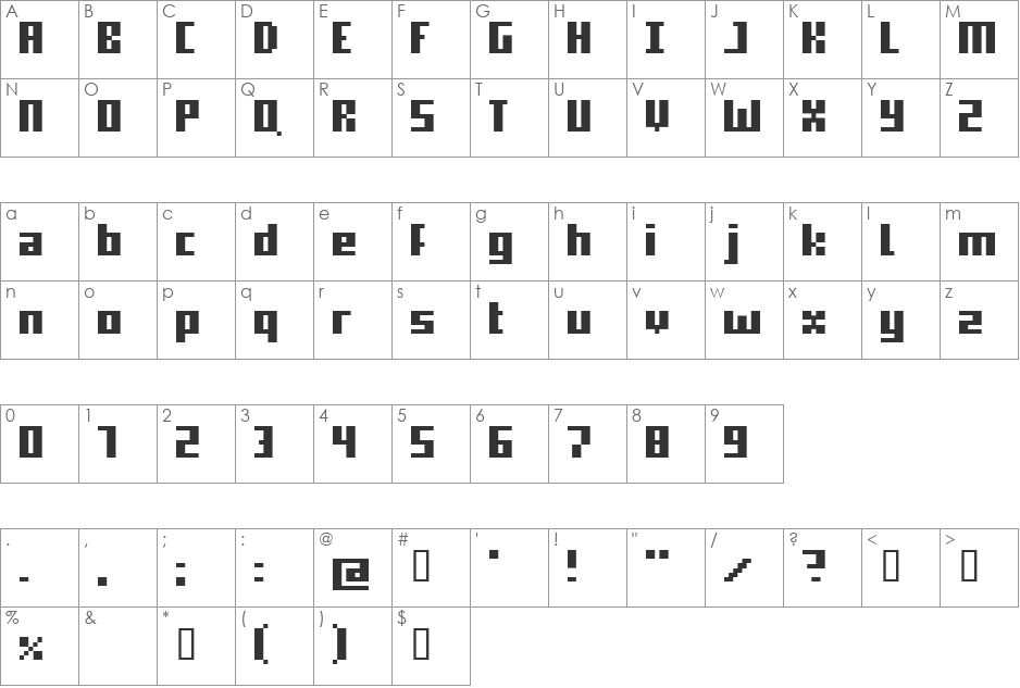 supernova font character map preview