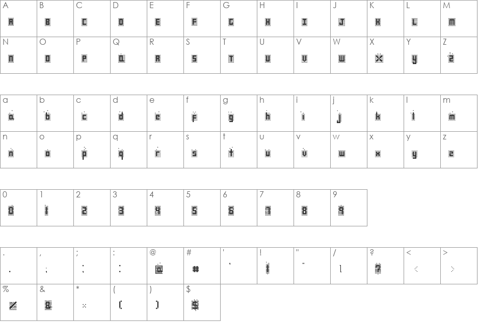 supernova remnant font character map preview