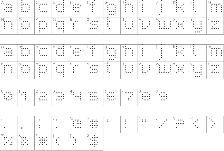 superpoint font character map preview
