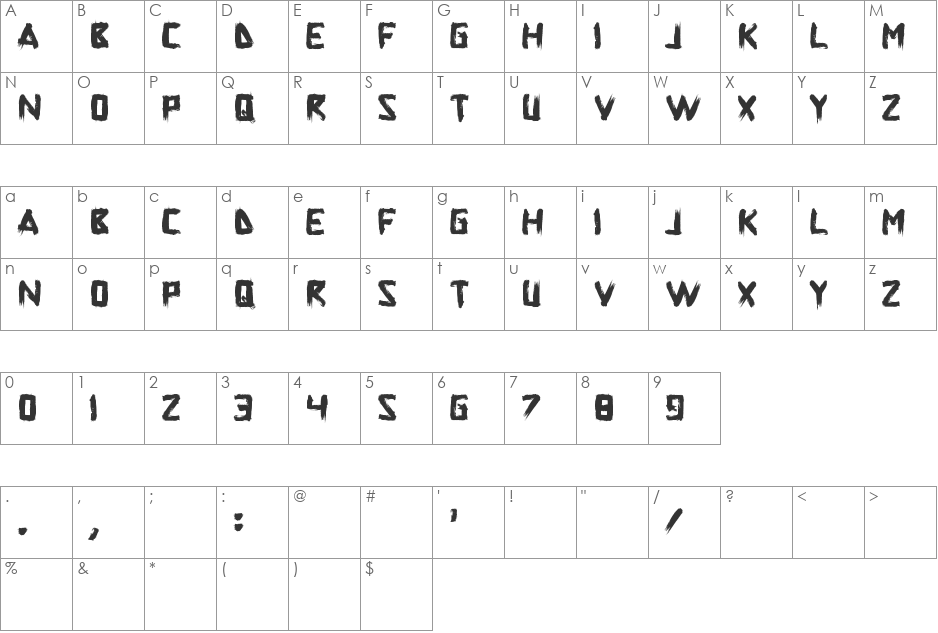 Superpower Synonym font character map preview