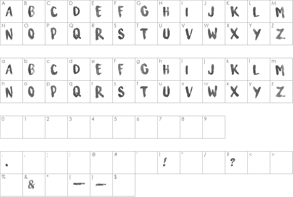 Surfing Capital font character map preview