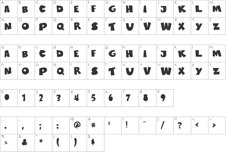 Sustainable Amazon font character map preview