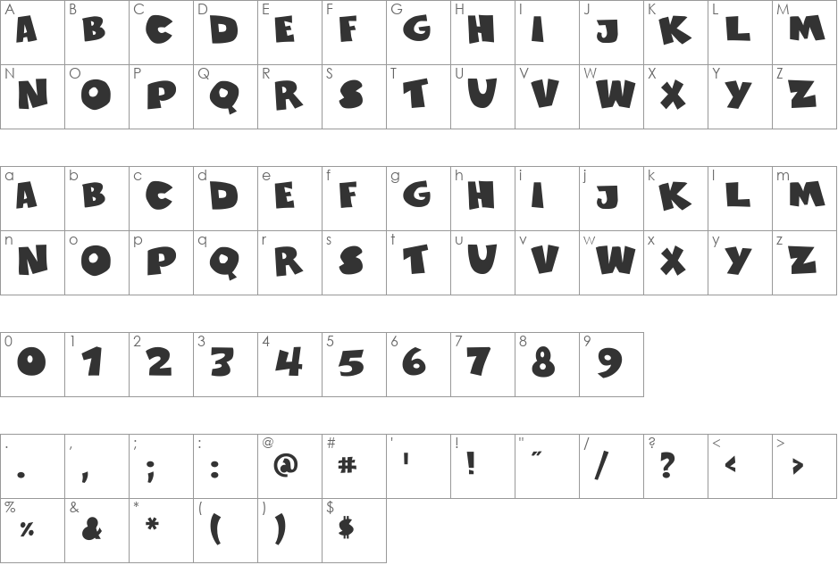 Sustainable Amazon II font character map preview
