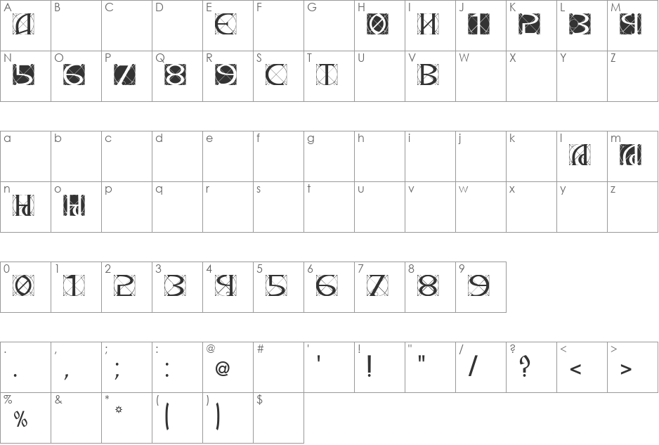 SVETI_SAVA1 font character map preview