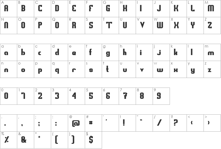 Sweden Funkis Regular font character map preview