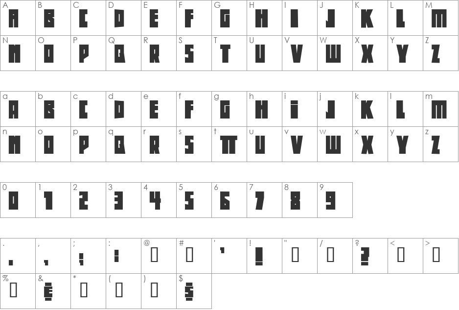 Beethoven font character map preview