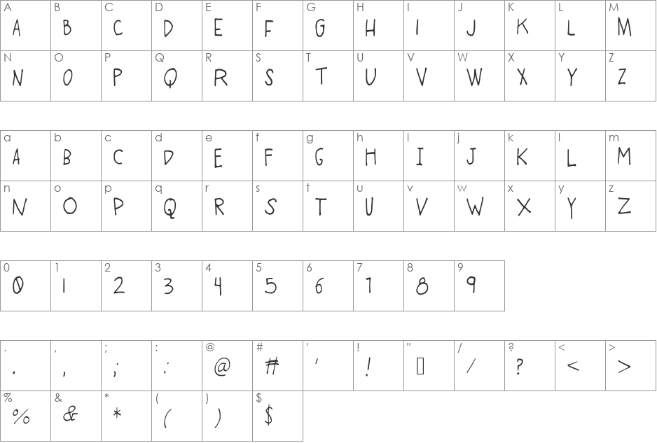 SWiNgHIGHloW font character map preview