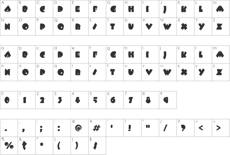 Beetlejuice font character map preview