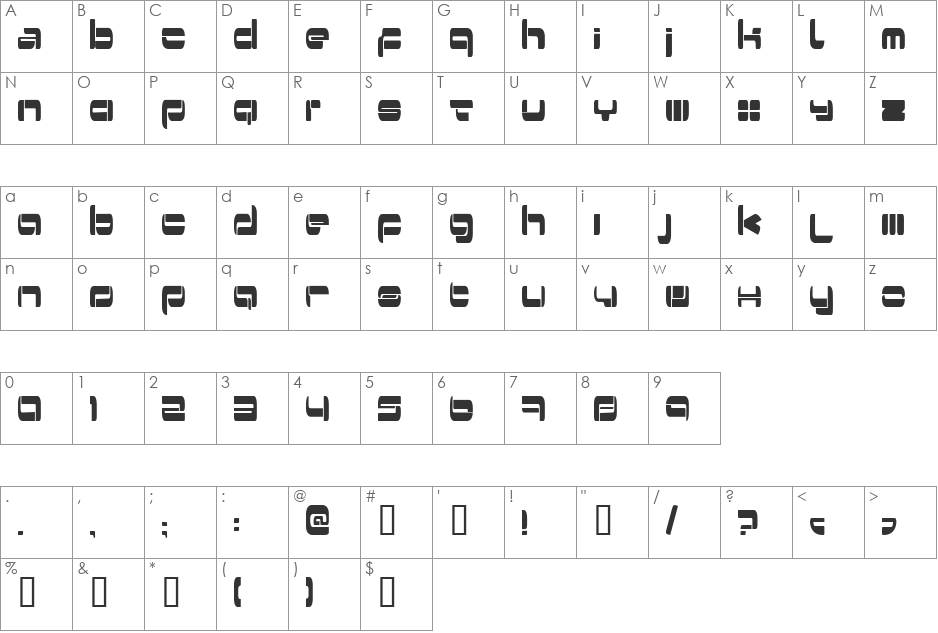 Switzerland font character map preview