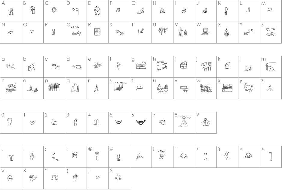Symbolico 2 DB font character map preview