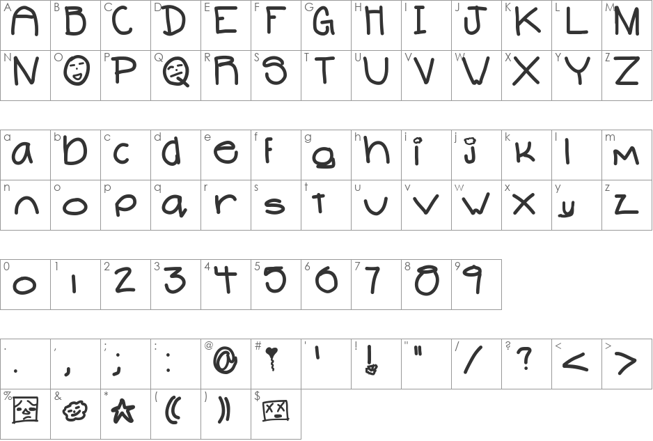 Systamatic font character map preview