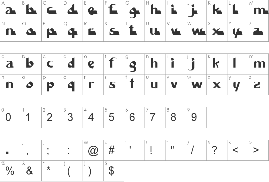 Systema Enc font character map preview