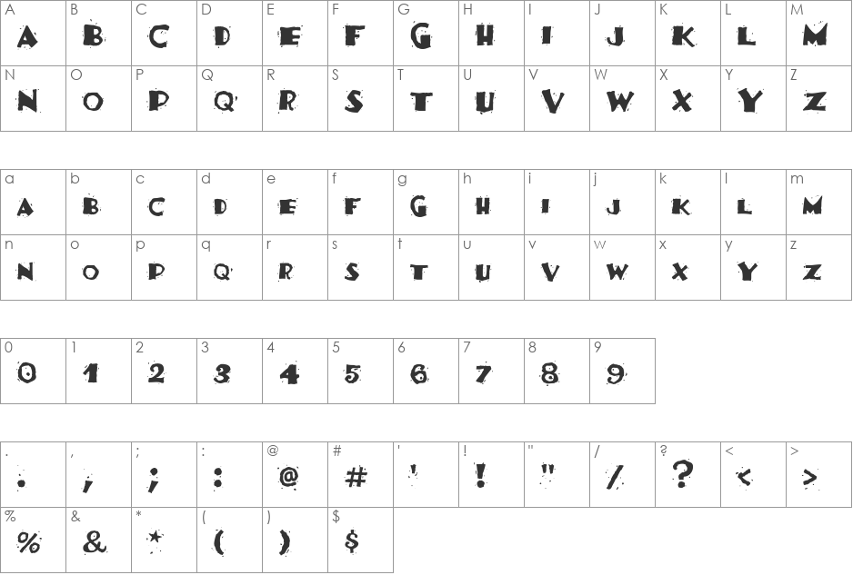 TacoFestiva font character map preview