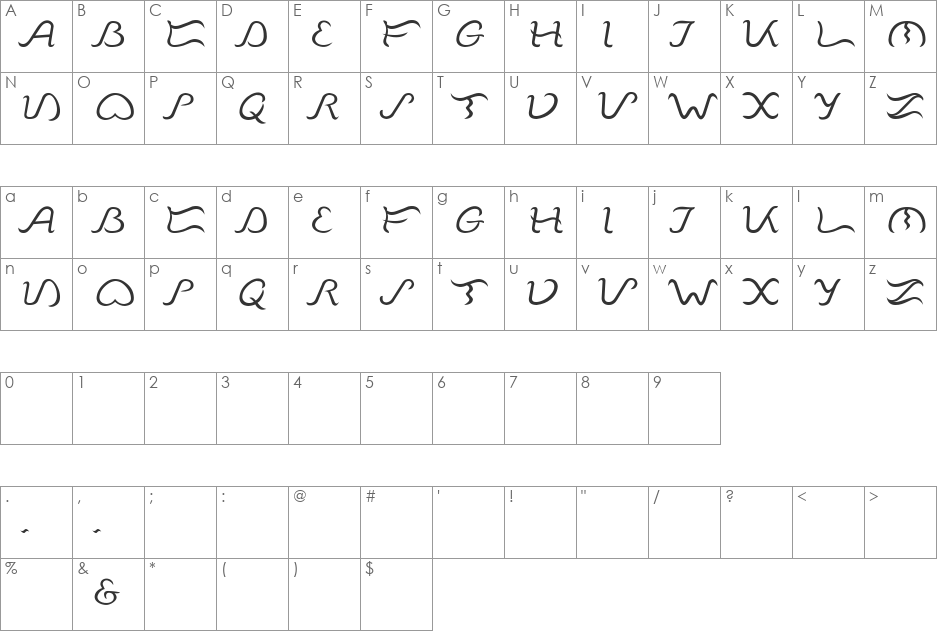 Tagalogika font character map preview