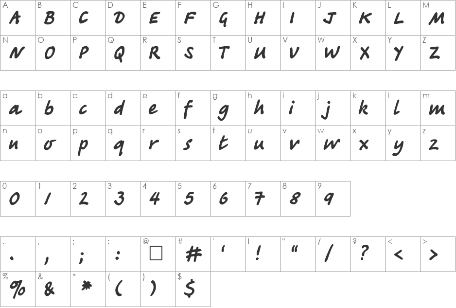 TagirCTT font character map preview