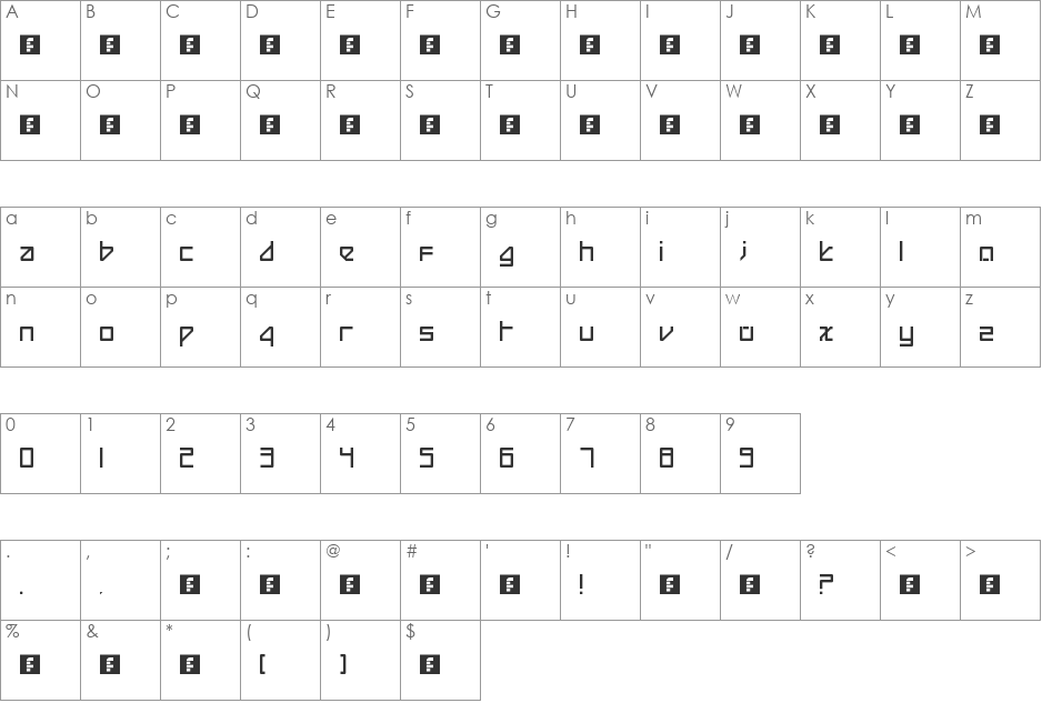 Beijing Redux Thick font character map preview