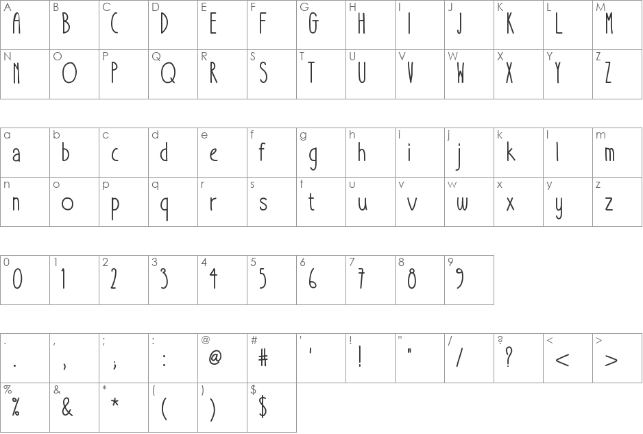 TakeItOrLeaveItBold font character map preview