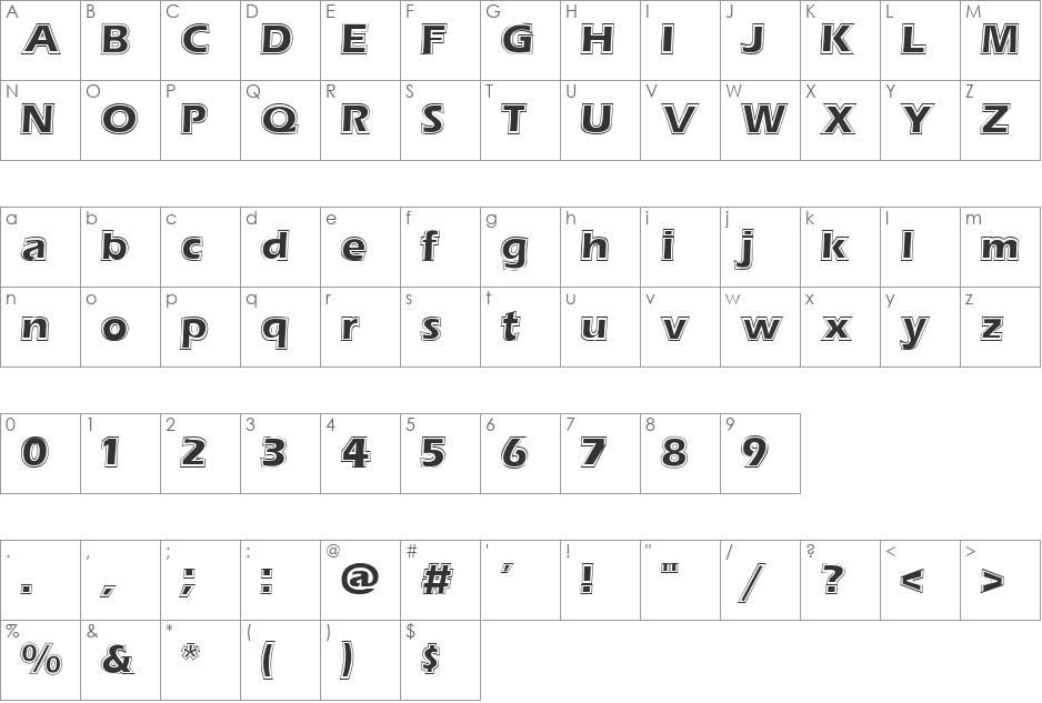 TALITHA font character map preview