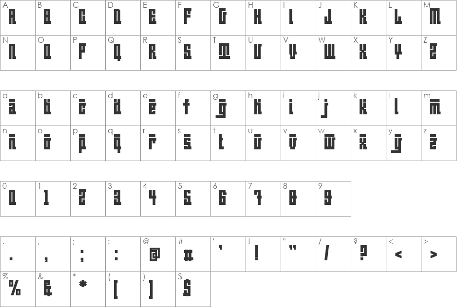 BeijingWigoWhat_normal font character map preview