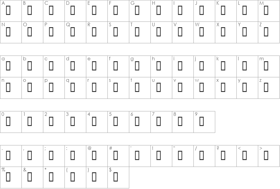 TamFlanahanSH font character map preview