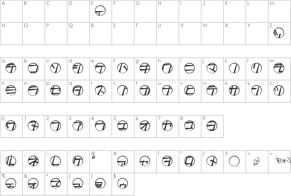 tamio qn6 font character map preview