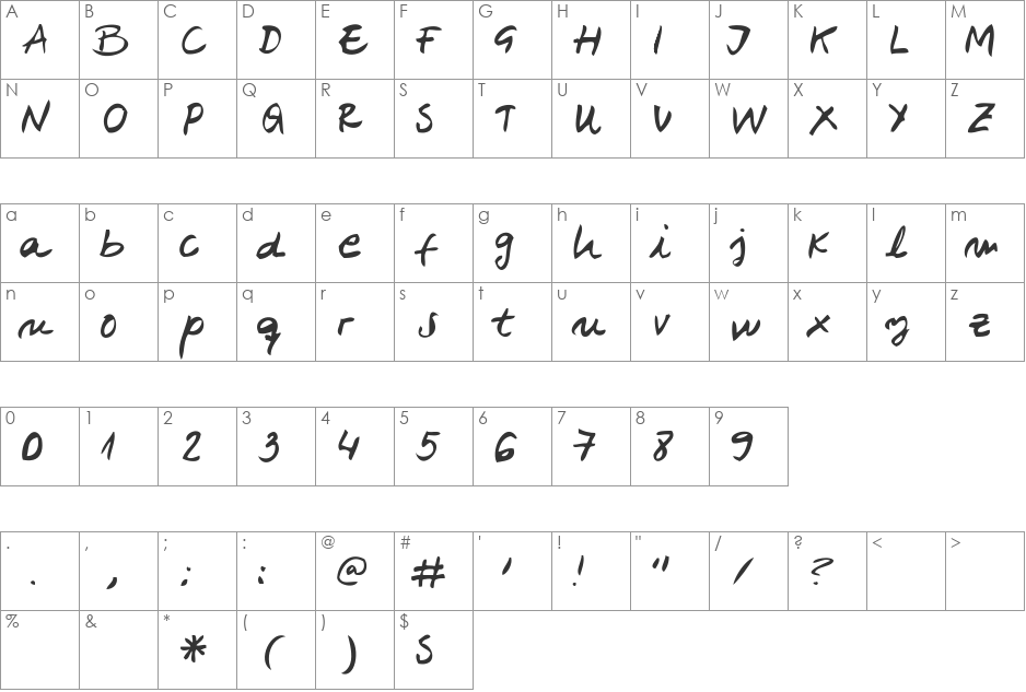 belenpison font character map preview
