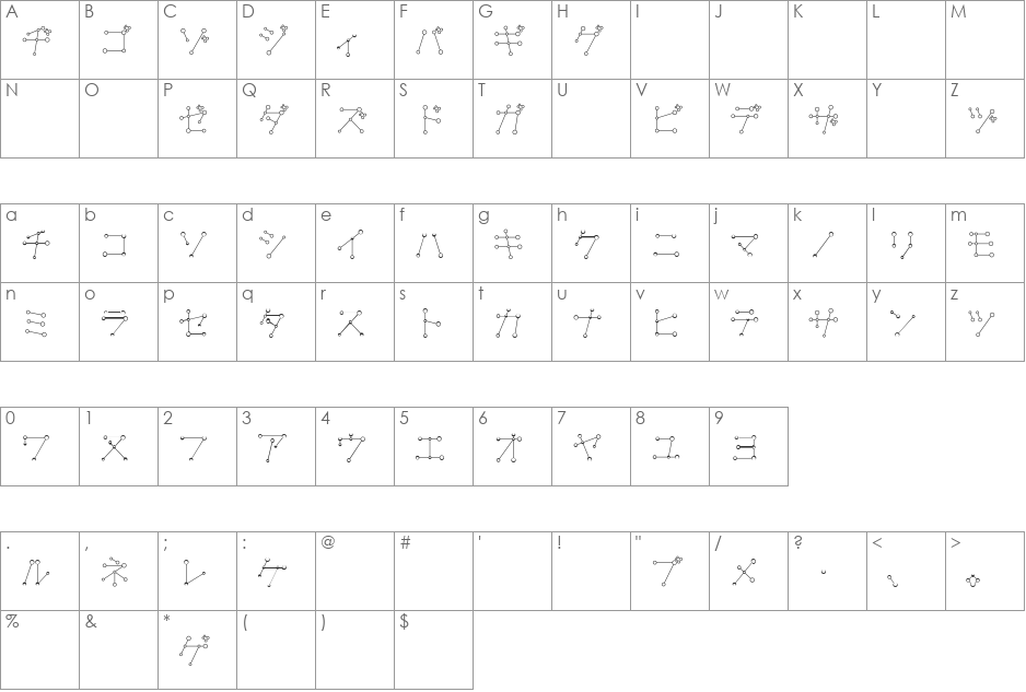 TansanKat font character map preview