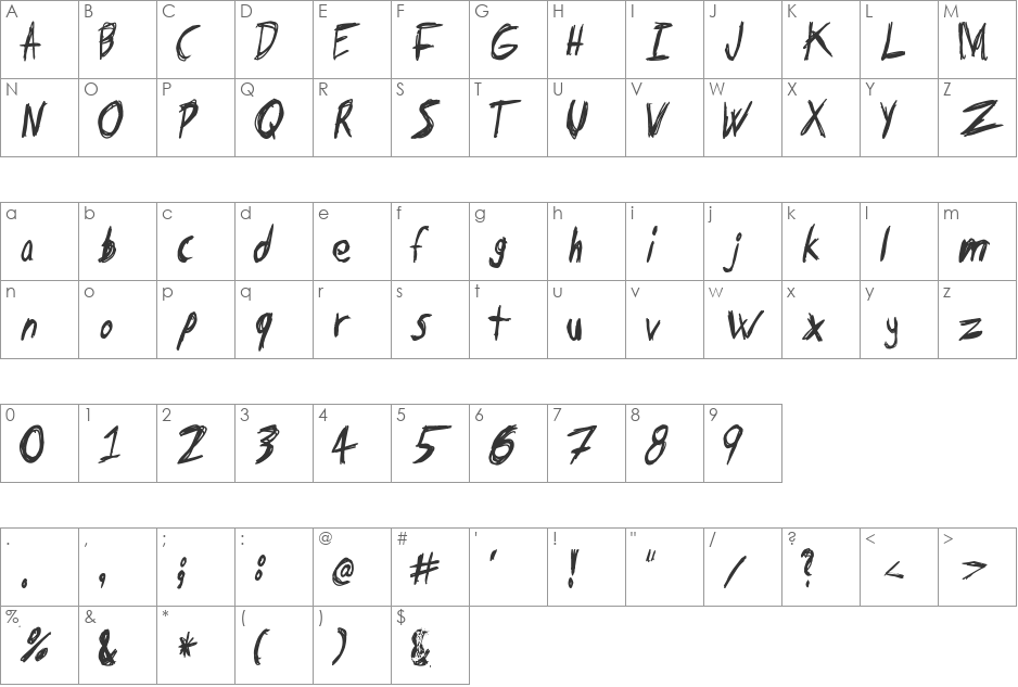 Tape Loop font character map preview