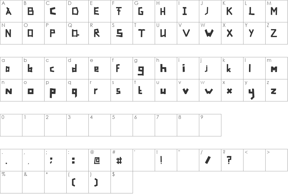 TapeFont  font character map preview