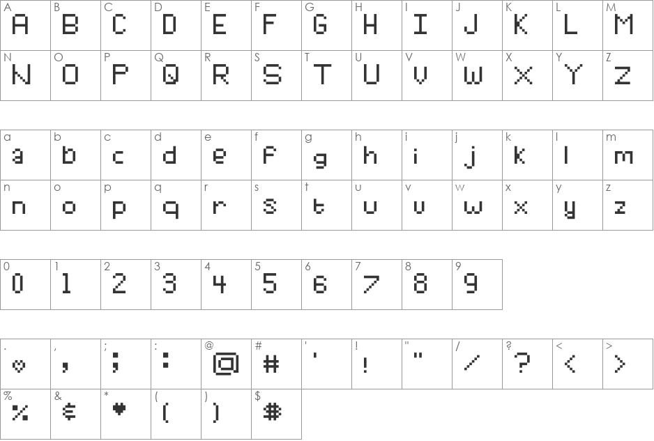 tara font character map preview