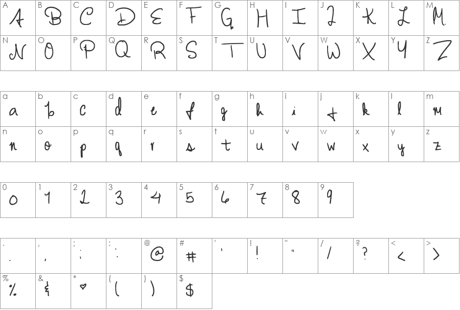 taylor swift font character map preview
